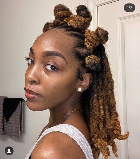 Ear Length Locs, 90’s Loc Styles, Loc Crystals, Healthy Locs Aesthetic, Scalp Braids, Hair Expo, African Natural Hairstyles, Short Dreadlocks Styles, Military Loc Styles