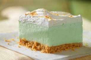 Find yourself on Cloud Nine with these 'Key Lime' Cloud Squares! The fluffy texture of these 'Key Lime' Cloud Squares will send you to dessert heaven. Cloud Dessert, Lime Cheesecake, Square Recipes, Make Ahead Desserts, A Piece Of Cake, Kraft Recipes, Piece Of Cake, Yummy Sweets, Cloud 9