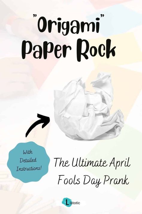 Create a unique Origami Paper Rock for the ultimate April Fools prank. April Fools Day Prank for kids, teachers, students and school. April Fools Pranks For Students, April Fools Crafts For Kids, April Fools Classroom Pranks, April Fools Day Pranks For Kindergarten, April Fools Pranks For Kids To Play On Dad, Pranks To Do For April Fools, Teacher April Fools Pranks On Students, April Fools Day Pranks For Kids To Play On Parents, Best April Fools Pranks