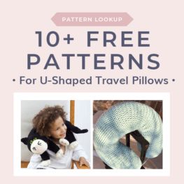 Free Crochet Tutorials • Free Crochet Patterns with Photo and Video Tutorials Crochet Neck Pillow, Neck Pillow Pattern, Travel Pillow Pattern, Kids Travel Pillows, Apron Pattern Free, Crochet Travel, Pillow Patterns, Neck Pillows, Pillow Crochet