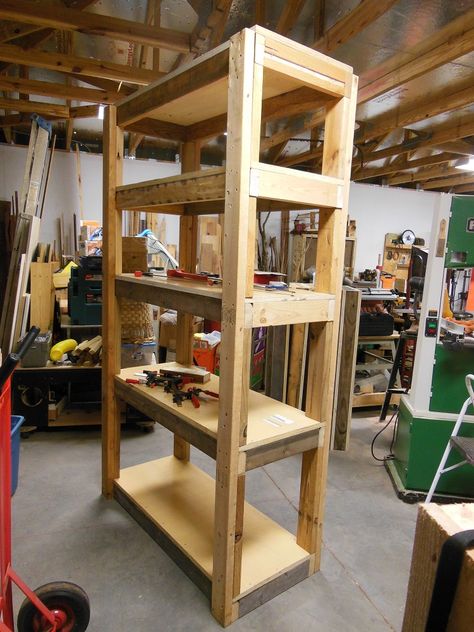 Make Your Own Heavy Duty Shelving Unit - Vertical storage for your shop or garage Build Your Own Shelves, Pallet Deck Diy, Garage Wall Shelving, Diy Wall Design, Steel Shelving Unit, Wood Storage Shelves, Diy Storage Shelves, Diy Dresser Makeover, Heavy Duty Shelving