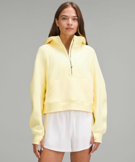 Scuba Oversized Half-Zip Hoodie | Women's Hoodies & Sweatshirts | lululemon Lululemon Scuba Hoodie, Lululemon Scuba, Half Zip Hoodie, Yellow Sweatshirt, Women Hoodies Sweatshirts, Pullover Jacket, Hair Tie, Women's Fitness, Outerwear Women