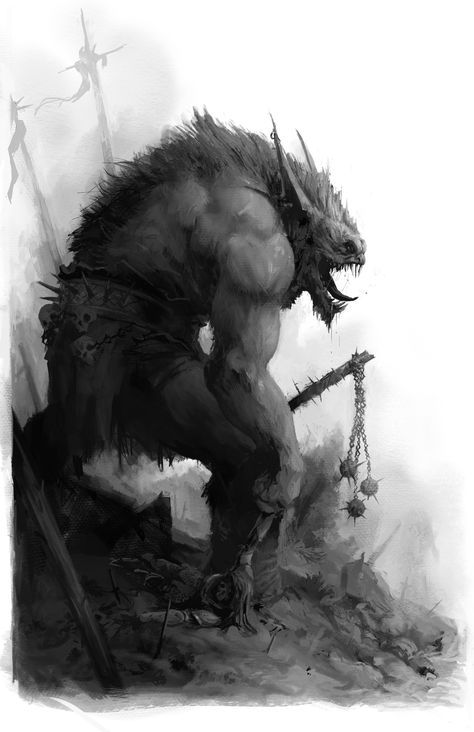 Witcher Creatures, D&d Undead, Chris Campbell, Mtg Werewolf Art, Witcher Monster Art, Warhammer Undead, Bayou Country, Digital Sketch, Dnd Art