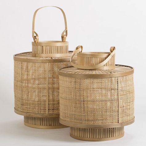 Rattan lanterns Cane Lanterns, Ramadan Lanterns, Candle Holder Lantern, Decorative Lanterns, Boho Lamp, Lamp Lantern, Net Design, Rustic Nightstand, Rattan Cane