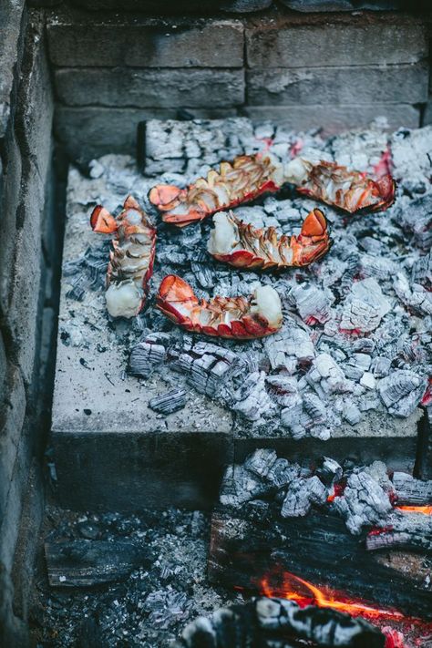 Quick and Easy Ember Grilled Lobster Tails with Shallot Butter Broth #lobster #seafood #spring #summer #grilling #4thofjuly Shallot Butter, Grilled Lobster Tail, Cooking Over Fire, Grilled Lobster, Open Fire Cooking, Fire Grill, Grilled Seafood, Grilling Tips, Fire Cooking