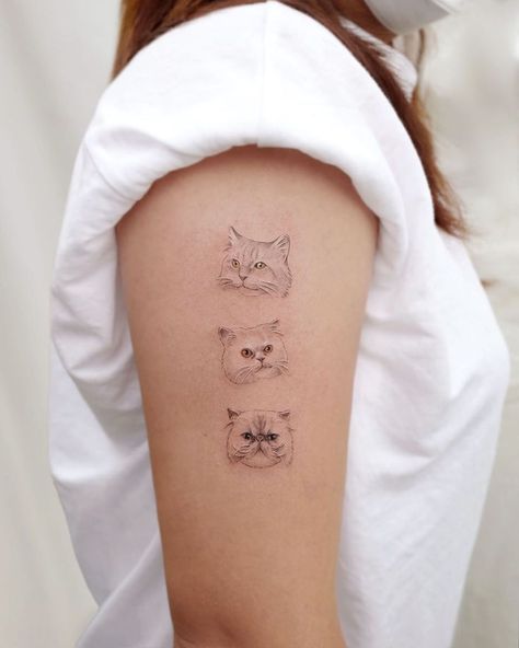 Minimalist Cat Tattoo, Mother Tattoos For Children, Animal Tattoos For Women, Cat Tattoo Simple, Our Mindful Life, Cute Cat Tattoo, Lady Bug Tattoo, Cat Tattoos, Cat Tattoo Designs