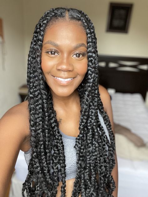 braids, knotless braids, bohemian braids, protective styles Curly Braids, Couture Hairstyles, Bohemian Braids, Box Braids Hairstyles For Black Women, Quick Hairstyles, Easy Braids, Hair Flip, Natural Hair Braids, Braided Hairstyles For Black Women