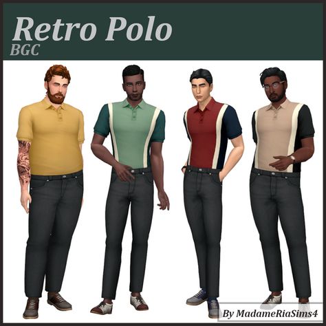 Sims 4 Men Clothing, 60s Men, Outfits Male, Sims Clothes, 80s Men, Male Clothes, Sims 4 Mm, Sims4 Clothes, Best Sims