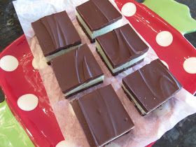 Merry Christmas to Joycee at Granny Mountain.    She is the winner of the Macy's Department Store's  $100 gift certificate.  Thank you to e... Rhubarb Oatmeal Bars, Liz Lemon Swindle, Peppermint Syrup, Christmas Cookie Party, Square Recipes, Mint Recipes, Chocolate Squares, Oatmeal Bars, Bridal Shower Food