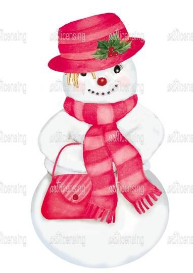 Snowgirl Hat | Art Licensing Female Snowman, Lady Snowman, Snowmen Paintings, Girl Snowman, Snowman Ideas, Snowmen Pictures, Pottery Christmas, Hat Art, Snowman Hat