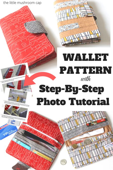 PDF GirlFriend Wallet Pattern | Handmade Wallet| How to sew wallet purse | the little mushroom cap pattern Sew Wallet, Wallet Tutorial, Diy Wallet, Fabric Wallet, Patterns Sewing, Sewing Tutorials Free, Handmade Wallets, Sewing Purses, Wallet Pattern