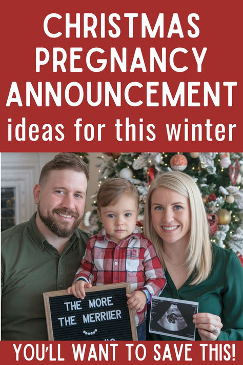 Christmas Pregnancy Announcement Ideas: Six creative and cute ways to announce your pregnancy this Christmas. Perfect for parents-to-be looking to share the news with loved ones in a memorable, holiday-themed way. Baby Christmas Announcement, Second Child Announcement, Christmas Pregnancy Announcement Ideas, Baby Announcement Christmas Card, Baby Number 2 Announcement, 2nd Pregnancy Announcements, Pregnancy Inspiration, Christmas Announcement, Diy Christmas Photoshoot