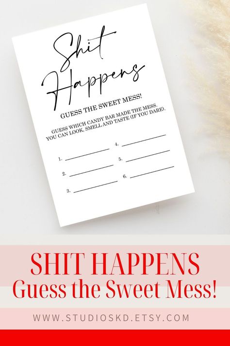 Guess the Sweet Mess Baby Shower Game Printable