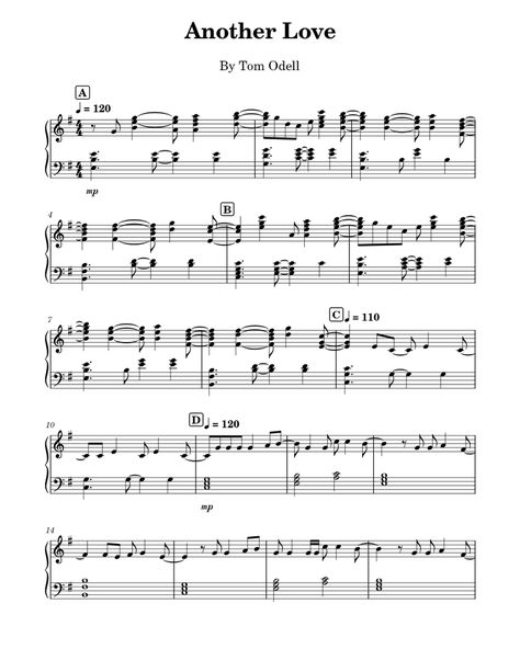 505 Piano Notes, Another Love Piano Sheet Music, Easy Popular Piano Sheet Music, Another Love Piano Notes, Another Love Piano, Free Violin Sheet Music, Popular Piano Sheet Music, Piano Songs Sheet Music, Notes Piano