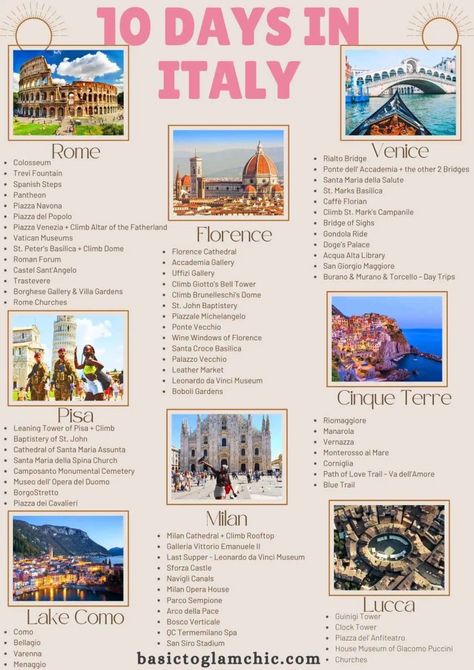 Speed-Running Italy in 10 Days - Basic To Glam Chic Travels Italy Itinerary 10 Days, 10 Days In Italy, 10 Day Itinerary, Florence Cathedral, Piazza Del Popolo, Uffizi Gallery, Italy Itinerary, Piazza Navona, Glam Chic