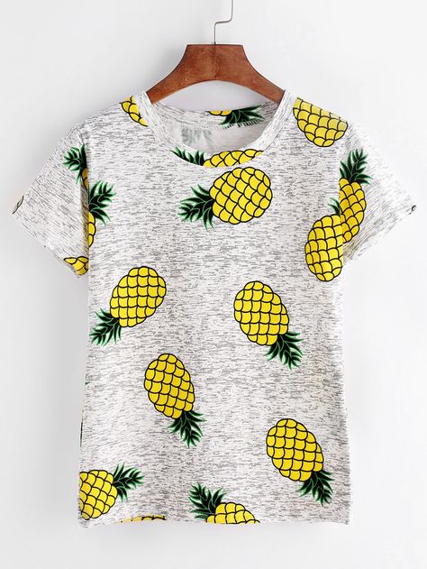 Big Size Outfit, Shirt Girl, Pineapple Print, Collars For Women, Summer Cotton, Visual Kei, Casual Girl, Casual T Shirts, Shirts For Girls