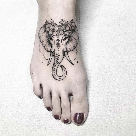 40 Powerful Elephant Tattoo Ideas & Meaning - The Trend Spotter Elephant Tattoo Ideas, Natur Tattoo Arm, Mandala Elephant Tattoo, Cute Elephant Tattoo, Romantic Tattoo, Nature Tattoo Sleeve, Elephant Tattoo Design, Ganesha Tattoo, Foot Tattoos For Women