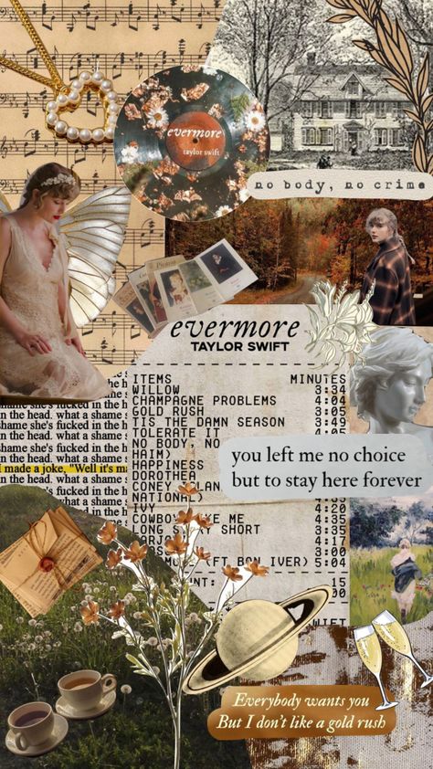 Evermore Aesthetic Collage, Taylor Swift Iphone Wallpaper Collage, Evermore Collage Wallpaper, Taylor Swift Aesthetic Collage Wallpaper, Taylor Swift Shuffle Wallpaper, Lookscreen Iphone Aesthetic Vintage, Evermore Wallpaper Aesthetic, Evermore Moodboard, Evermore Aesthetic Wallpaper