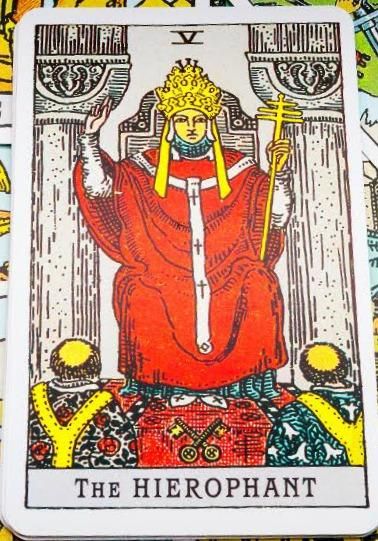 List Of Tarot Cards, Hierophant Tarot, Tarot Cards Major Arcana, Tarot Prediction, Tarot Significado, Card Meanings, Major Arcana Cards, The Hierophant, Rider Waite Tarot