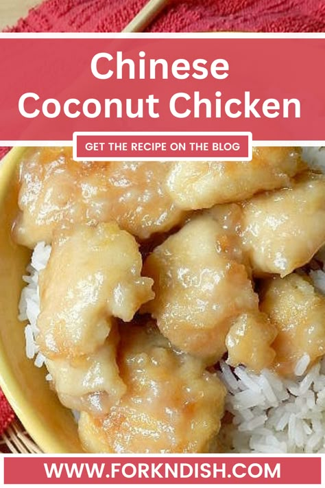 Do you want to try something tasty for dinner? Try this Chinese Coconut Chicken Recipe. Coconut Rice Chicken Recipe, Chinese Coconut Chicken Recipe, Chinese Coconut Chicken, Creamy Coconut Shrimp Recipe, Chinese Coconut Shrimp Recipe, Deviled Crab Recipe, High Protein Bariatric Recipes, Coconut Chicken Recipe, Creamy Coconut Chicken