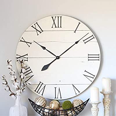 12" Clock. Off White. Barn Wood Decor. Wall Clock. Modern Wood Decor. Repurposed Wood. Farmhouse Wall Decor. Farmhouse Clock: Amazon.ca: Home & Kitchen Above Fireplace Decor, Barn Wood Decor, Large Wall Clocks, Spare Bathroom, Farmhouse Clocks, Large Wall Clock Modern, Farmhouse Wall Clocks, Farmhouse Wall Clock, Coloured Background