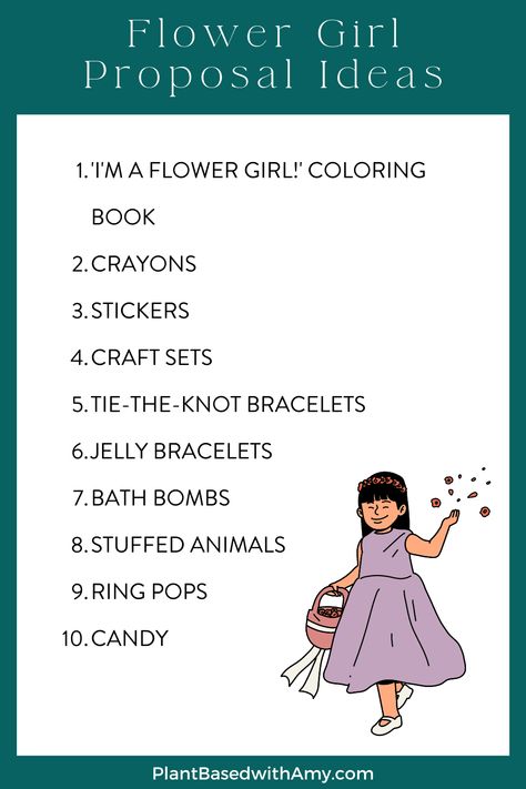 A Bunch of Flower Girl Proposal Ideas - Plant Based with Amy Ask Flower Girl To Be In Wedding, Flower Girl Proposal Ideas, Flower Girl Card, Engagement Party Favors, Engagement Favors, Presents For Girls, Flower Girl Baskets, Groomsmen Proposal, Bridal Party Proposal