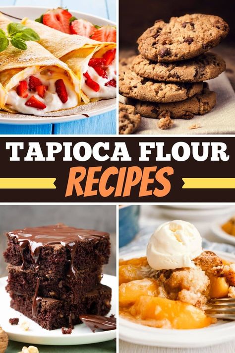 These tapioca flour recipes are gluten-free and paleo-friendly! From tortillas to pizza crust to cookies and brownies, you won't believe how versatile tapioca is. Tapioca Flour Cookies, Tapioca Flour Recipes, Gfdf Recipes, Metabolism Recipes, Baked Meals, Fast Metabolism Recipes, Banana Bread Brownies, Cookies And Brownies, Ripe Banana Recipe