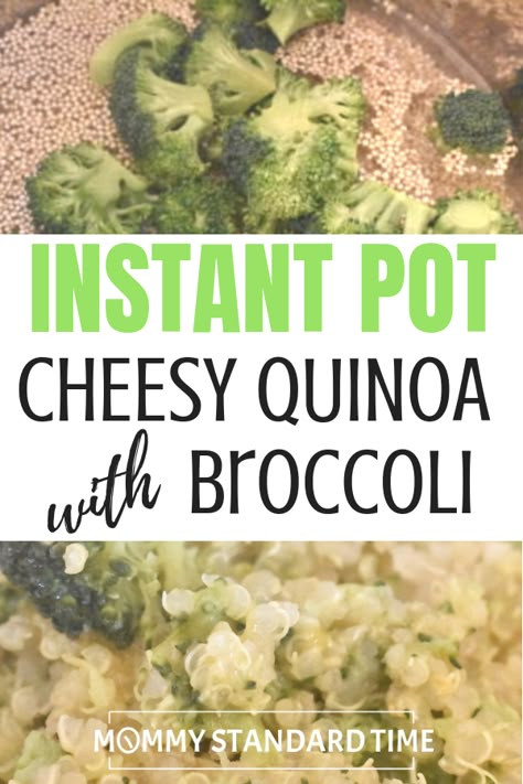 Instant Pot Cheesy Quinoa with Broccoli.  A perfect pressure cooker recipe for people who are new to quinoa, including picky eaters.  Quick and easy main course or side dish.   #easyrecipe  #quinoarecipe #quinoa #instantpotrecipe Cheesy Quinoa, Easy Kid Friendly Dinners, Quinoa Broccoli, Instant Pot Quinoa, Indian Vegan, Pressure Cooker Recipe, Instant Pot Recipe, Meatless Dinner, Hamburger Helper