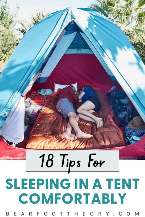 Best Sleeping Pads For Camping, Tent Camping Sleeping Hacks, Comfy Tent Camping, Camping Sleeping Hacks, Sleeping In Tent, Camping With Boyfriend, Camping Comfortably, Tips For Sleeping, Best Backpacking Tent