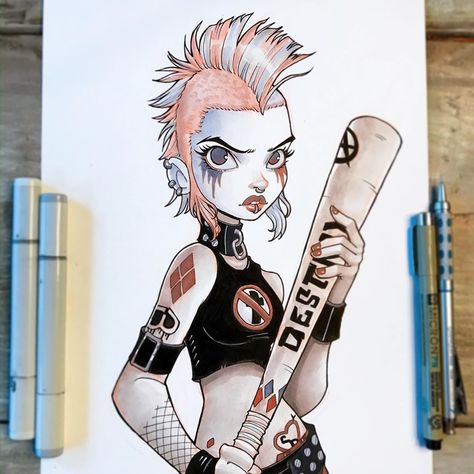 Punk Girl Drawing, Chrissie Zullo, Girl Illustration Art, Batgirl Cassandra Cain, Chicas Punk Rock, Drawing Machine, Eyes Artwork, Dragon Sketch, Rock Girl