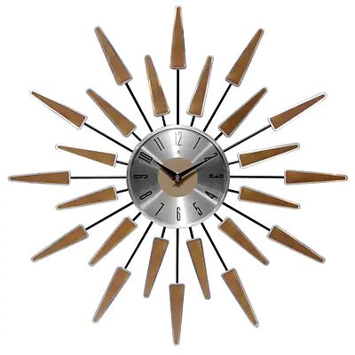 Infinity Instruments 23'' Wall Clock, Satellite (15196WL-4127) | Quill.com Starburst Clock, Sunburst Clock, Mid Century Wall Clock, Modern Clock, Mid Century Modern Walls, Vintage Wall Clock, Mid Century Wall, Plywood Furniture, Mid Century Modern Decor