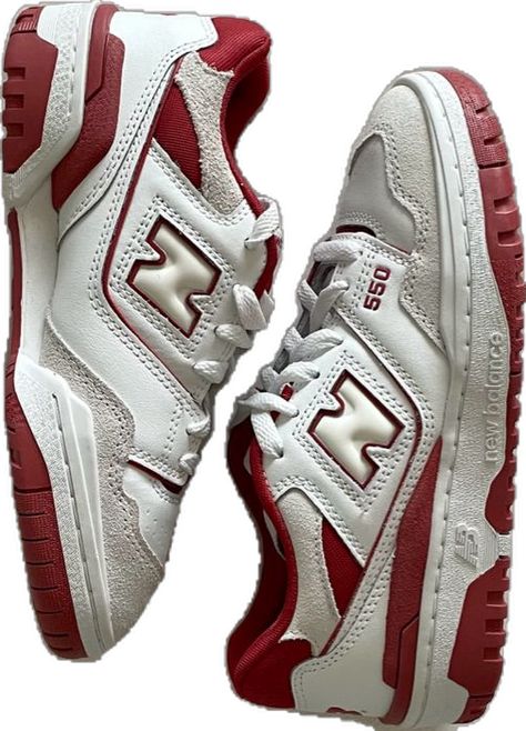 new balance 550 white red New Balance 550 Red, Red New Balance, New Balance White, Nike Fashion Shoes, Wine Red, White Shoes, Dark Red, New Balance, Red And White