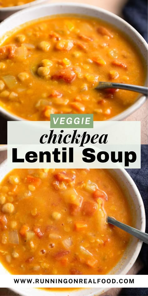 Lentil And Chickpea Soup, Vegan Nut Roast, Lentil And Chickpea, Instant Pot Vegan Recipes, Chickpea Lentil, Creamy Chickpea, Lentil Recipes Easy, Lentil Recipes Healthy, Nut Roast