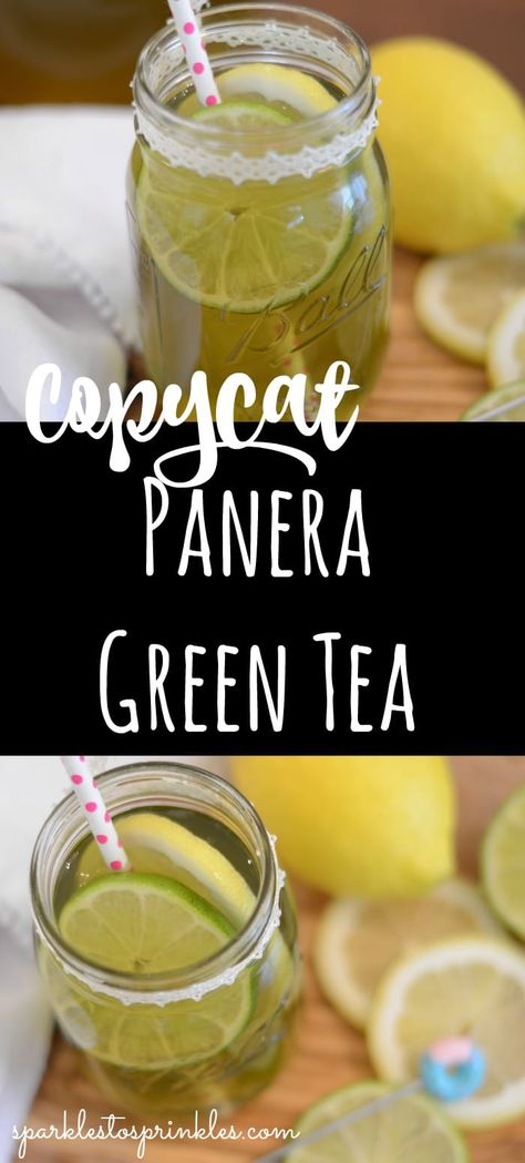 Three simple ingredients are all you need to make Copycat Panera Passion Papaya Green Tea. Refreshing, light, and delicious down to the last drop. Skip having to get out of the house every time you get a craving, and learn how easy it is to make Panera Green Tea at home, and for a fraction of the cost! Panera Green Tea Recipe, Panera Bread Green Tea Recipe, Panera Green Tea, Panera Copycat, Copycat Panera, Green Tea Drinks, Diy Mixes, Sprinkles Recipe, Green Tea Recipes