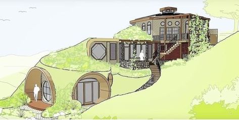 Underground Green House, Ecovillage Design, Solarpunk House, Intentional Communities, Life Aspirations, Underground Architecture, Underground Houses, Underground House Plans, Underground Home