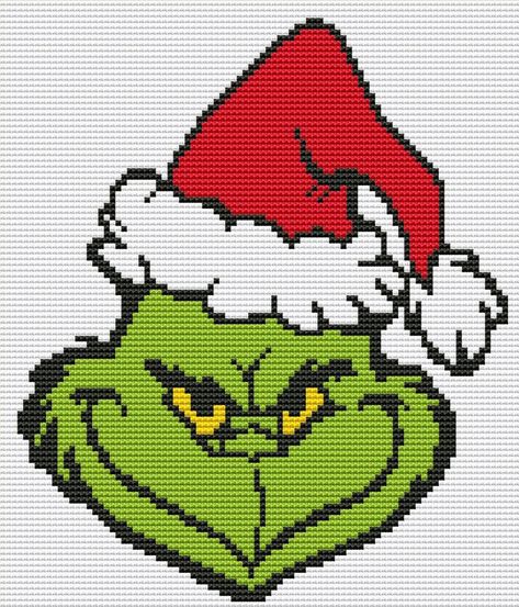 The Grinch Cross Stitch, Chibi Cross Stitch, Grinch Cross Stitch, Dmc Color Chart, Grinch Ideas, Snowman Cross Stitch Pattern, Cross Stitch Free, Cross Stitch Christmas Cards, Holiday Cross Stitch Patterns