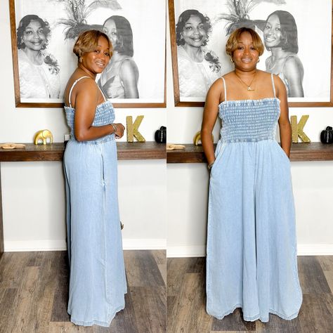 Restock alert! 🚨 The ‘Kharter’ Smocked Bodice Wide Leg Denim Jumpsuit is back in stock. Grab it before it’s gone. * * * #restocked #denimjumpsuit #denimdays #denim #denimstyle #jumpsuitstyle #womensfashion #shopping #over40style #retailtherapy Denim Day, Jumpsuit Fashion, Back In Stock, Retail Therapy, Wide Leg Denim, Denim Jumpsuit, Denim Fashion, Bodice, Wide Leg