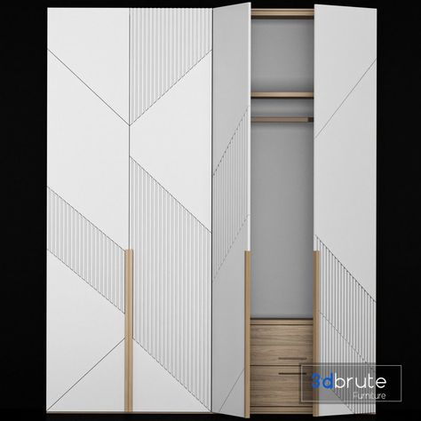 Wardrobe Furniture 010 3d model Buy Download 3dbrute Small Wardrobe Design, Sliding Wardrobe Designs, Small Bedroom Makeover, Sliding Door Wardrobe Designs, Wardrobe Design Modern, Double Bed Designs, Jaali Design, Wardrobe Systems, Kids Room Interior Design