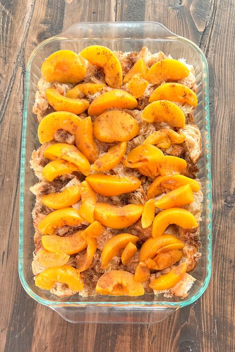 Peach Breakfast Casserole, Peach Croissant Bake, Peach Croissant, Berry Bliss Croissant Casserole, Peach Cream Cheese Cinnamon Roll Breakfast Casserole, Orange Croissant Breakfast Bake 12 Tomatoes Reci, Berry Croissant Breakfast Bake Easy, Croissant Breakfast Casserole, Crescent Breakfast