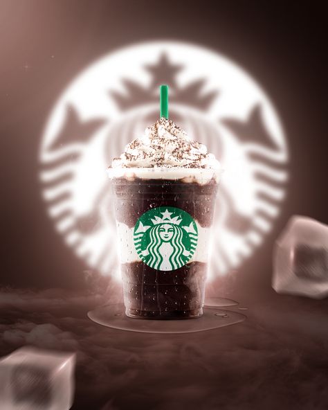 Design social media ads, for Starbucks Starbucks Promotion Design, Starbucks Social Media Design, Starbucks Social Media, Coffee Ads Design, Starbucks Ads, Cafe Marketing, Drinks Ads, Starbucks Poster, Coffee Social Media