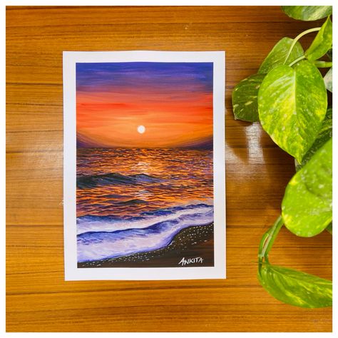 #sunset #beach # gouachesunset Oil Pastel Art, By The Beach, Pastel Art, Oil Pastel, The Beach, Pastel, Water, Color, Art