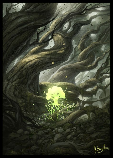 MTG Forest Fan Art by AnthonyAvon Mtg Altered Art Land, Mtg Land Art, Adventure Images, Event Poster Inspiration, Eye Project, Mtg Tokens, Mtg Alter, Mtg Altered Art, Mtg Card