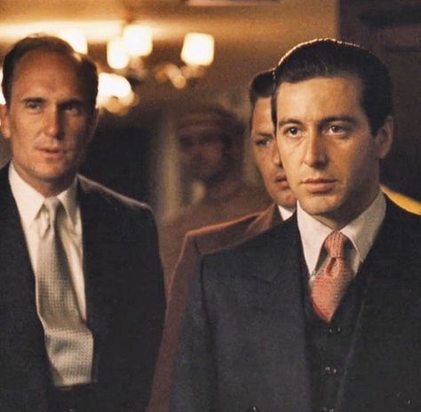 Part 2 - Michael Corleone & Tom Hagen Tom Hagen, Godfather Part 1, Godfather 1, Get Out Of A Rut, Young Al Pacino, Corleone Family, Michael Corleone, Hair Stayl, Godfather Movie