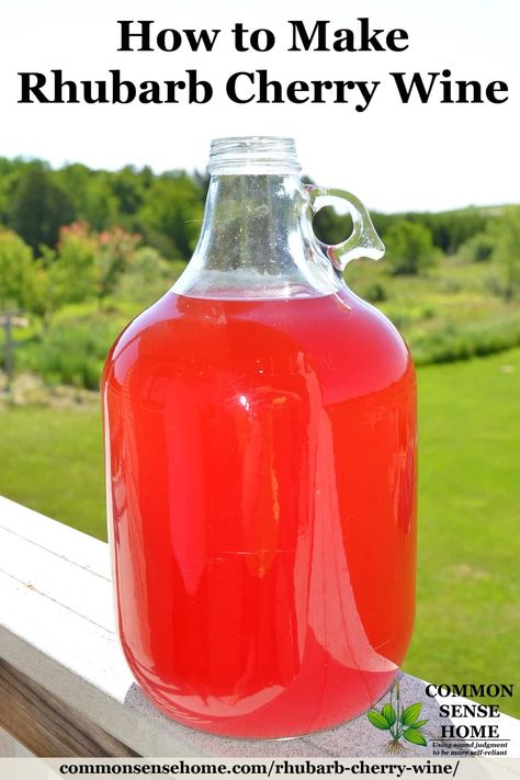 Diy Liquor, Cherry Rhubarb, Rhubarb Wine, Homemade Wine Recipes, Wine Yeast, Homemade Alcohol, Tart Cherries, Brewing Recipes, Homemade Liquor