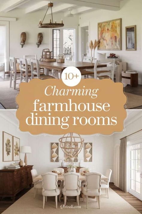 Neutral colors and natural materials are key to achieving a cozy atmosphere in a farmhouse dining room. Incorporate farmhouse decor like wooden accents. woven rugs. and botanical prints to complete the look. https://fabricerie.com/farmhouse-dining-room/ Neutral Farmhouse Dining Room, Painted Dining Room Furniture, Shiplap Dining Room, Dining Room Farmhouse Decor, Dining Room Design Farmhouse, Dining Room Decor Farmhouse, Farmhouse Dining Room Ideas, Farmhouse Dining Set, Modern Farmhouse Dining Room