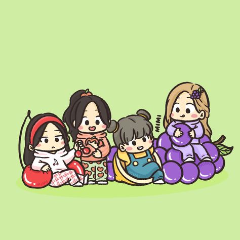 mimi on Twitter: "fruitypink 🍒🍑🍋🍇  @ygofficialblink… " Four Bff Pictures, 4 Friends Wallpaper, 4 Best Friends Cartoon, Group Of 4 Friends Cartoon, Wallpaper For 4 Best Friends, 4 Group Of Friends, 4 Best Friends Drawing Cute, 4 Cartoon Friends, 4 Bestie