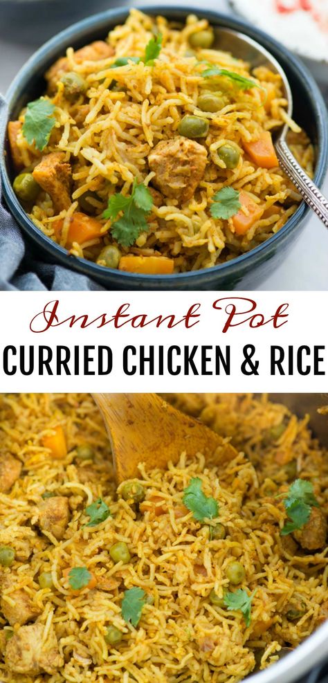 Instant Pot Chicken And Rice, Curry Chicken And Rice, Curried Chicken, Pot Recipes Healthy, Rice Chicken, Instant Pot Recipes Chicken, Instant Pot Dinner Recipes, Easy Instant Pot Recipes, Curry Chicken Recipes