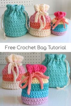 Crochet Drawstring Bags, Crochet Drawstring Bag, Crochet Drawstring, Stitches Crochet, Crocheted Bags, Free Crochet Bag, Crochet Bag Tutorials, Amazing Crochet, Crochet Bag Pattern Free