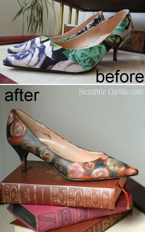 easy DIY painted shoes hand painted floral pumps Easy Diy Paint, Floral Pumps, Old Shoes, My Shoes, Painted Shoes, Come And See, Floral Painting, Diy Painting, Color Palettes