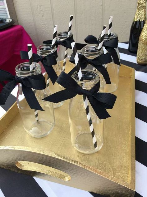 Kate Spade Birthday Party, Kate Spade Baby Shower, Kate Spade Theme, Birthday Celebration Ideas, Kate Spade Party, Mason Jar With Straw, 18th Birthday Party Themes, 13th Birthday Parties, Celebration Ideas